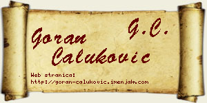 Goran Čaluković vizit kartica